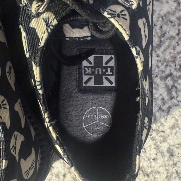 Tuk creepers women’s Black Cat Print Platform Shoes - Picture 3 of 3